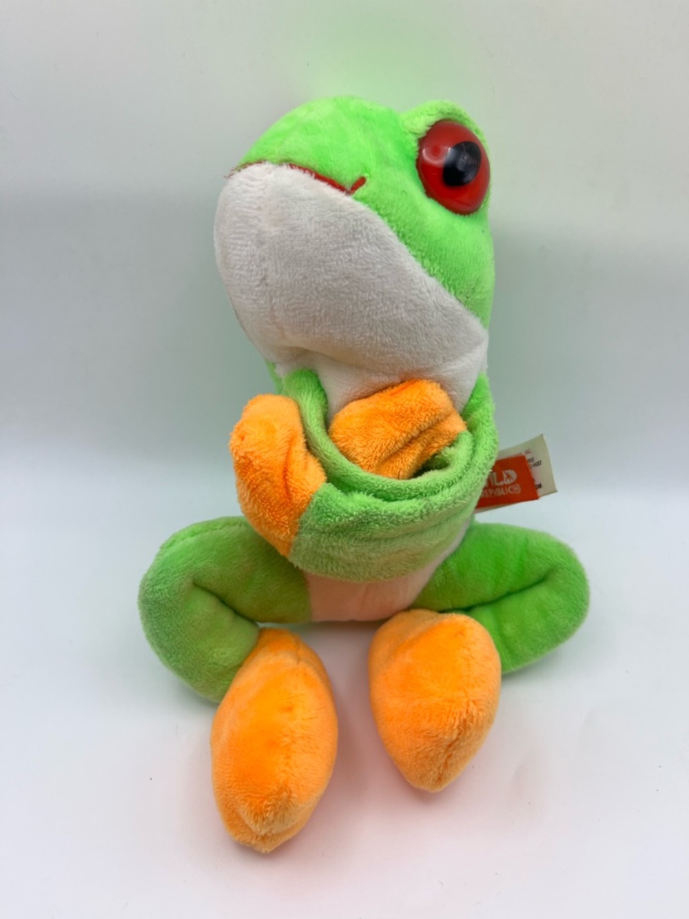 Wild Republic Plush Green & Orange Frog Wrist Hugger for Reptile Enthusiasts
